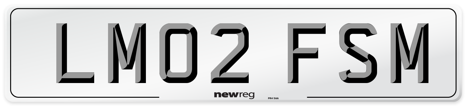 LM02 FSM Number Plate from New Reg